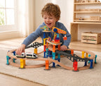 Montessori Crane & Train Magnetic Playset