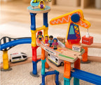 Montessori Crane & Train Magnetic Playset