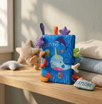 Montivara Baby Soft Book – Hochkontrast-Knisterstoffbuch für die sensorische Entwicklung von Neugeborenen